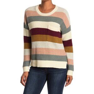 Madewell Striped Thompson Pocket Pullover Sweater, Size S